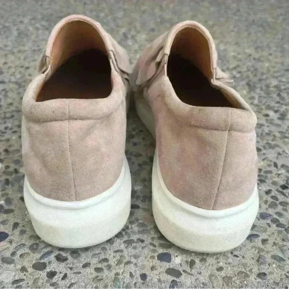 Linea Paolo Lolo Ruffle Women 10M Suede Beige Tan Sneaker Slip On Flat Platform - Picture 5 of 8